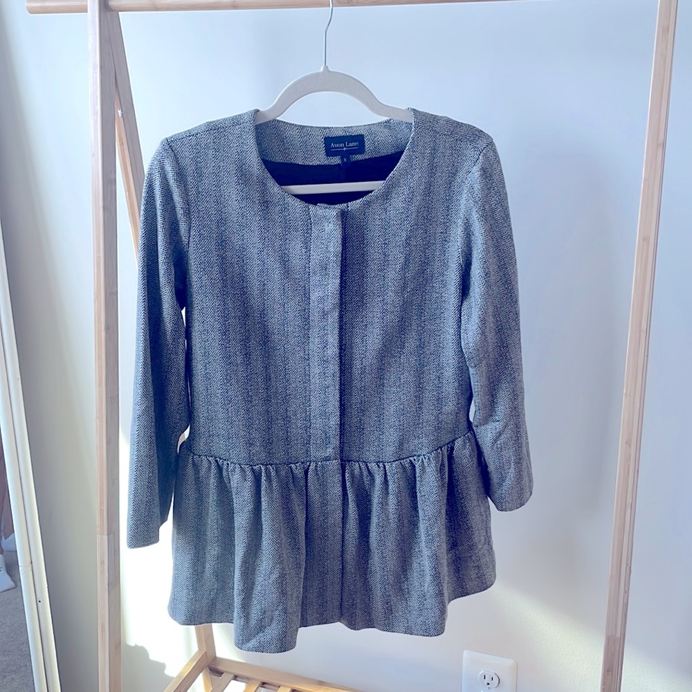 Tuckernuck Gray Peplum Blazer